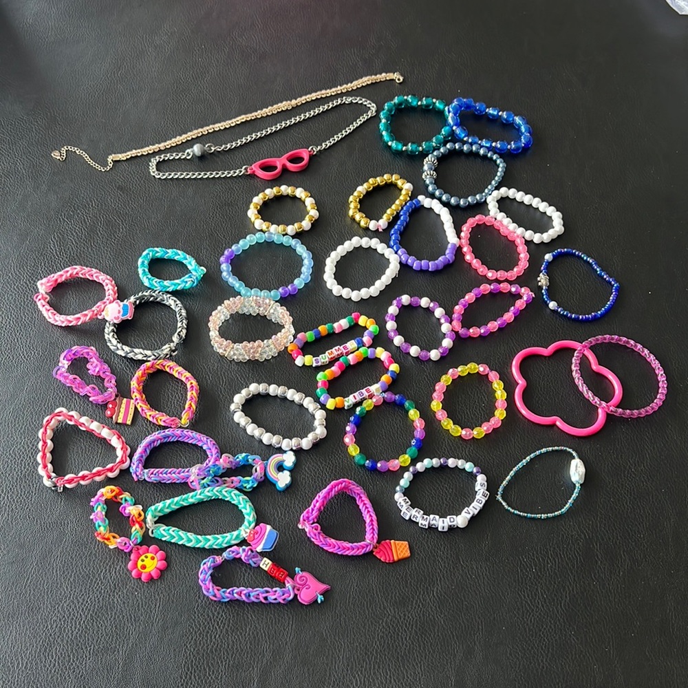 Bundle of Bracelets.  1 necklace and 1 choker